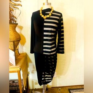 Black Stripe Bodycon Dress